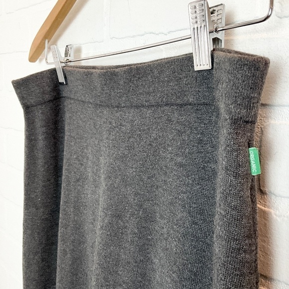 JACKPOT Mini Skirt AISHAH Ribbed knit Charcoal Gray ruffle Cotton blend M - Picture 3 of 12